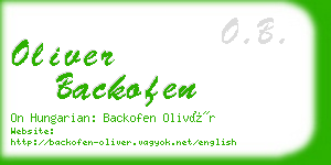 oliver backofen business card